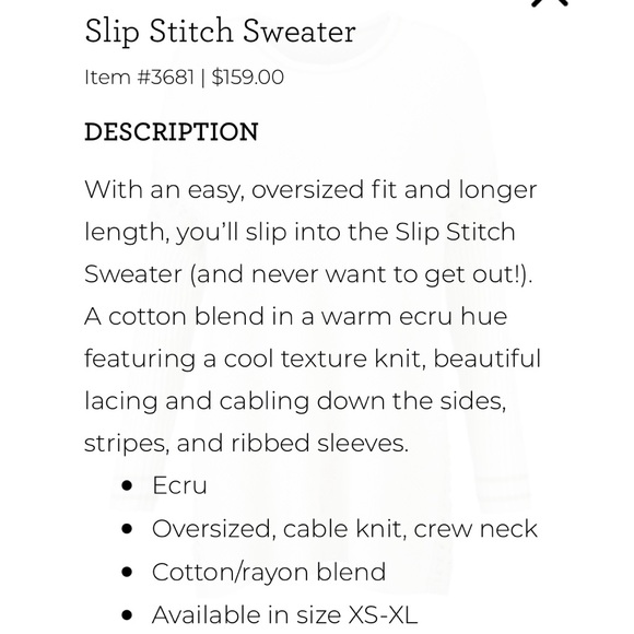 Cabi Slip Stitch Sweater 3682 Grey Sz M - Picture 5 of 6